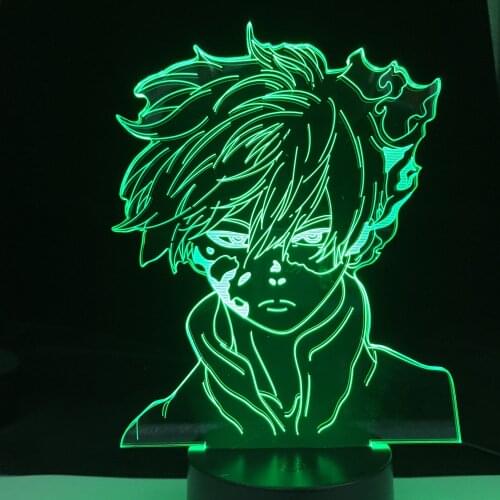 Anime My Hero Academia Shoto Todoroki Led Night Light Lamp for Room Deco Birthday Gift Shoto Todoroki 3d Lamp My Hero Academia