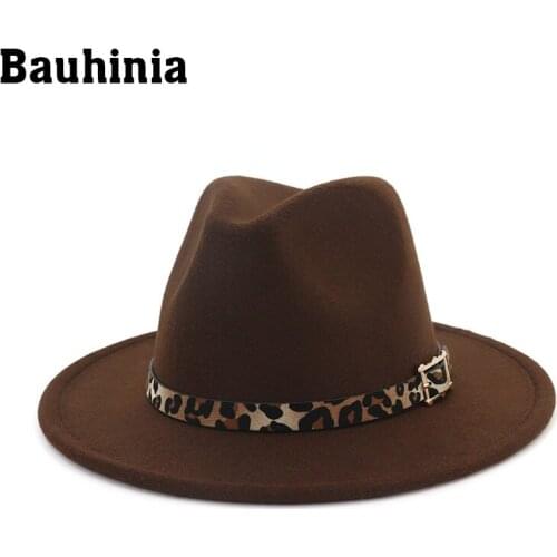 Bauhinia Winter Wool Top Hat Imitation Wool Felt Hat Men Classic Fashion Autumn Fedora Hats 2020 Women