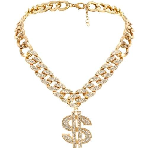 Pave Setting Rhinestone Cuban Chains Necklaces Men Hip Hop Bling Iced Out Choker necklaces for women halloween goth Jewelry