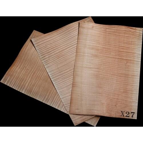 3pcs Burlywood Flame Maple Guitar Veneer Original Wood Makeup Board Guitars Making Materials Guitar Accessories530*350*0.5mm