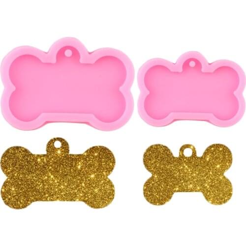 Dog bone Shape Epoxy Silicone Mould Handmade DIY Resin Mold for keychain Pendant Dog tag Shaped Resin Molds Jewelry Making Tool