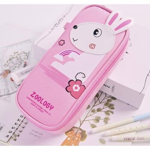Stationery storage box Kawaii Portable Fashion Cartoon Student Pencil Case Cosmetic Bag Stationery Pen Box school Supplies