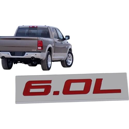 Chrome Red 6.0L 6.0 L for Engine Fender Trunk Lid Emblem Decal Badge Sticker