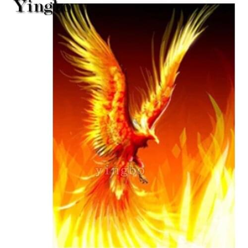 DIY Diamond Painting 5D Diamond Embroidery Mosaic Phoenix Bird Fire Abstract Art Full Drill Square Picture Rhinestones Decor New