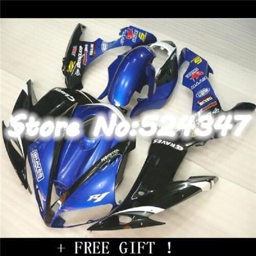Injection mold Fairing kit for YAMAHA YZFR1 04 05 06 YZF R1 2004 2005 2006 YZF1000 gloss blue black Fairings set