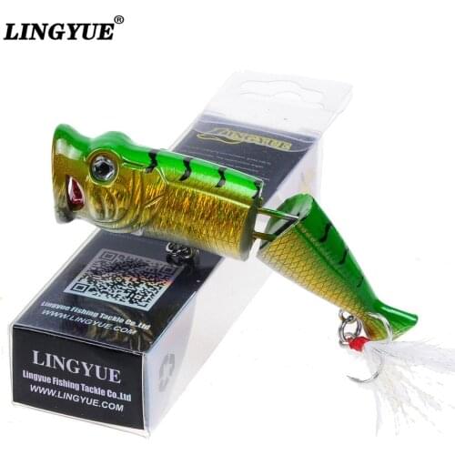 LINGYUE 1pcs Fishing Lures 8cm/11.5g Popper Bait Artificial Boxed 7 Colors Available Bass Crankbait Wobblers Plastic Fake Lure