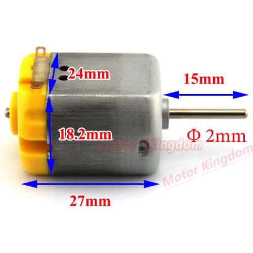 Small Mini 260 Motor DC 3V 5V 6V 10000RPM High Speed 15mm Long Shaft 2mm Shaftdiameter Toy Car Fan DIY