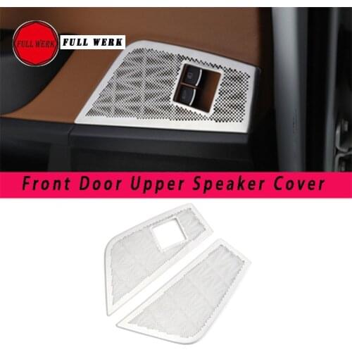 Set of 2pcs SS Car Styling Front Door Upper Speaker Decoration Cover Trim Sticker for VW CC Interior Moulding Accessories