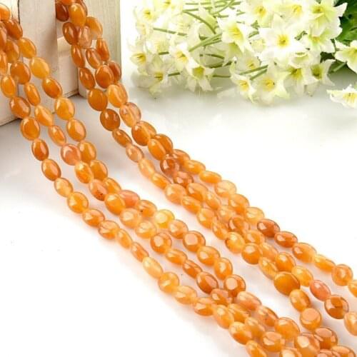 Natural Stone Oval Shape 8*10mm Red Aventurine Beads Gemstone Egg Loose Beads Crystal Energy Stone Healing Power Jewelry Making