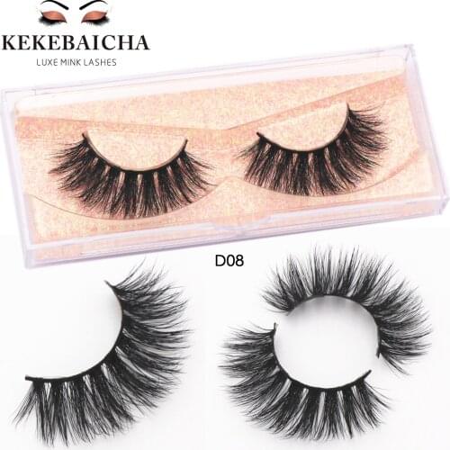 KEKEBAICHA Eyelashes 3D Mink Eyelashes Cruelty Free Long Dramatic Mink Lashes Messy Eyelashes Extension False Eyelashes D08 Lash