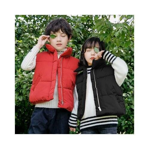 Solid Girls Boys Thicken Warm Sleeveless Outerwear Jacket Coats Autumn Winter Children Waistcoat Casual Toddler Winter Vest Coat