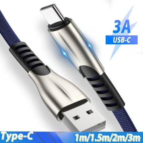 Flat Noodle Usb Type C Cable Fast Quick Charge for Xiaomi Mi 10 9t 9 8 A3 CC9 Redmi note 8 7 K30 k20 pocophone F1 realme cable