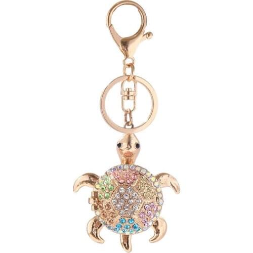 2021 Trend New Year Gifts Opal Turtle Key Chain With Full Rhinestones For Boys And Girls Friendship Graduation Memory Birthday