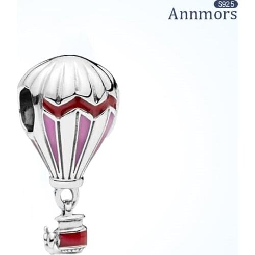 Hot Air Balloon 925 Sterling Silver Charm Fit Original Pandora Bracelet Necklace Bangles Silver Colour Bead Jewelry Making Space
