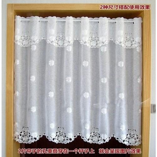 Half-curtain Embroidered Window Valance Coffee Partition Curtain Customize Curtain for Kitchen Cabinet Door Free Shipping A-65