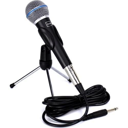 Professional Beta 58A Cardioid Dynamic Mic Vocal Wired Microphone Holder With 6.5mm Jack Audio Cable For Computer Karaoke System