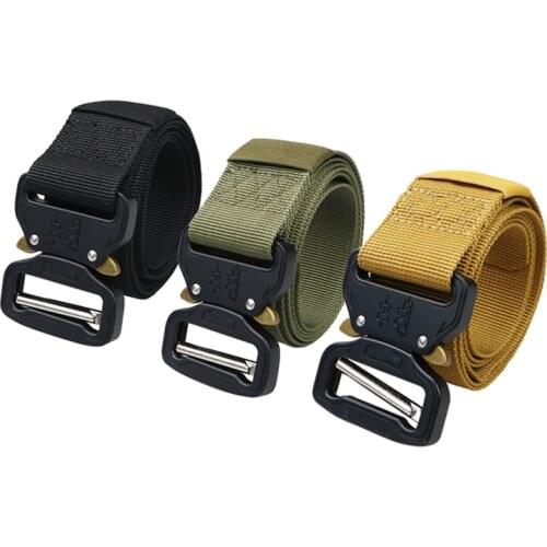 Adjustable Tactical Belt Military Duty Waist Belts Automatic Metal Buckle US Army Training Combat Nylon Belt Outdoor Accessories