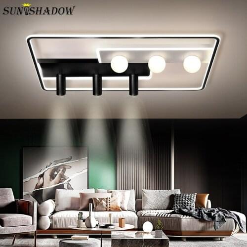 Home Art Deco Led Ceiling Light Modern Indoor Ceiling Lamp Black&White For Living Room Bedroom Dining Room Luminaires 110v 220v