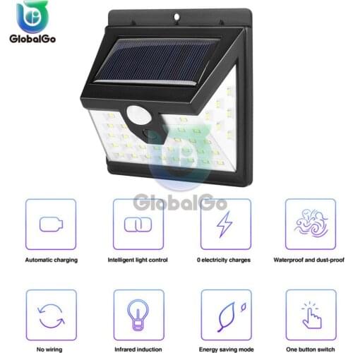 1200 mAh 25W 40 LED Solar Light Bulb Outdoor Garden Lamp Decoration PIR Motion Sensor Night Security Wall Lights Waterproof