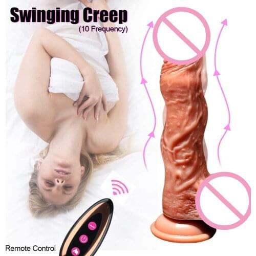 New Wireless Remote Rotation Telescopic Dildo Vibrator Soft Realistic Penis Sex Toys For Women G Spot Vagina Female Masturbation