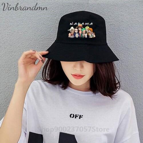 Japan Anime Pirate King Manga Monkey D Luffy Chopper Roronoa Zoro Tops NAKAMA One Piece Family Fisherman Hat Bucket Cap