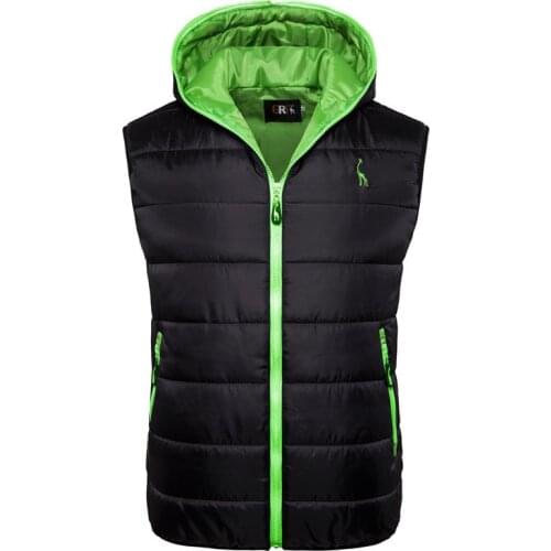 New Men Jacket Winter Hoodied Vest Zipper Jackets Sleeveless Casual Waistcoat Vests