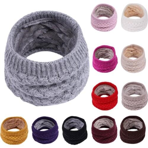 Winter Scarf For Women Children Baby Warm Fleece Cotton Brushed Knit Neck Warmer Circle Ski Climbing Scarf Neck Scarf шарф