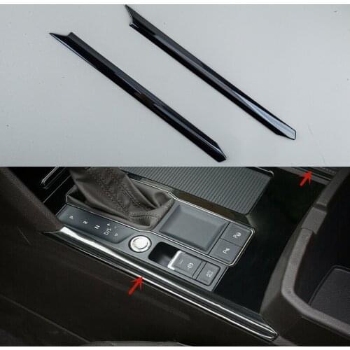 1 Pair Car Gear Shift Side Trim Center Control Panel Stripe Cover Fit for VW A tlas Cross Sport 2020-2021 Stainless Steel