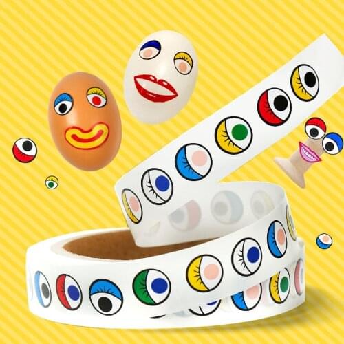 1 Roll Eye/Nose/Mouth Stickers Back Glue Self Adhesive Children Handmade Toy Handcraft Materials Colored Eye Balls Sticker