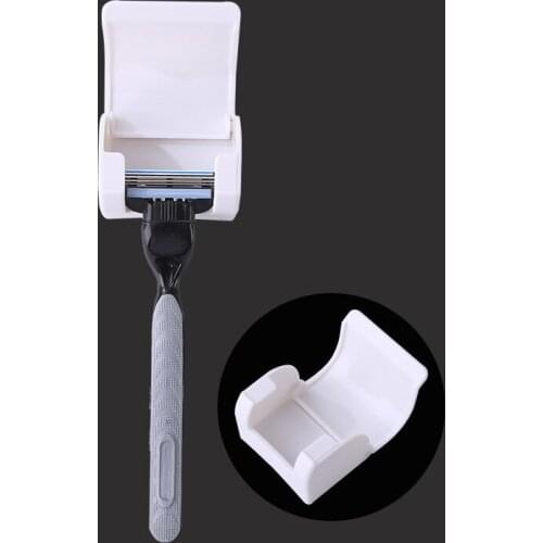 1PCS Dustproof Men Razor Holder Wall Self-adhesived Shaver Holder Hanging Rack Bathroom Accessory Bathroom support Plastic