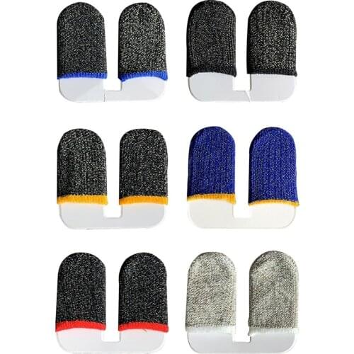 10 Pair Sweat-Proof Knitted Fabric Finger Cover Game Touch Screen Thumb Game Pad Finger Sleeves for Gaming Accessories Kit