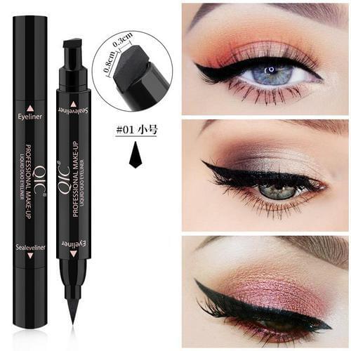 2 In1 Eyeliner Stamp Liquid Eyeliner Pencil Makeup Stamps Seal Pen Stamp Eyeliner Pencil Waterproof Quick Dry Eyeliner TSLM1