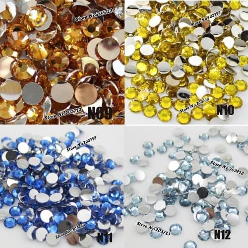 5000pcs 6mm Pretty fashion 14 Facets Resin Rhinestone Flatback Acrylic Gems Crystal