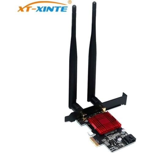 Computer Add On Cards SSD M.2 Key A to PCI-E X1 Adapter Converter with Heat Sink for NGFF Intel 7265/8260/8265/9260 No WiFi Card