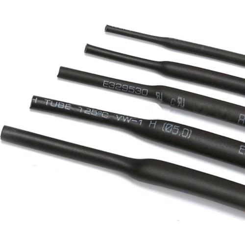 Free shipping 10M Rohs 2:1 black cable sleeve 0.6/0.8/1/1.5/2/2.5/3/3.5mm heat shrink tubing Wore Shrink Tubing Wire black
