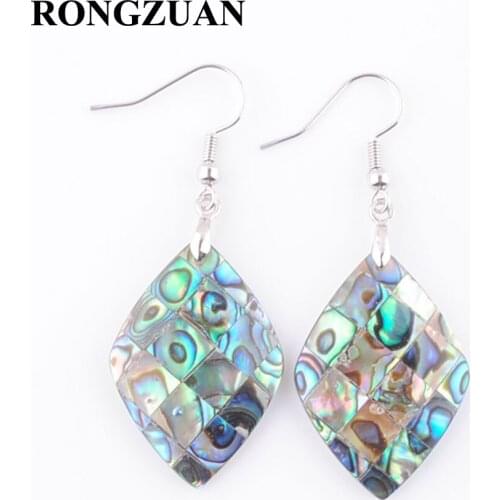 RONGZUAN Free Shipping Natural New Zealand Abalone Shell Bead Dangle Earrings Pair For Women Jewelry TR3122