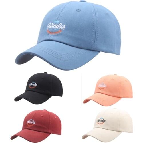 New Paradise Letter Embroidery Baseball Caps Korea Simple Cotton Dad Hat Adjustable Men Women Couples Snapback Caps Tennis Hats