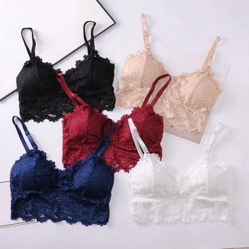 Lace Sexy Lingerie Wireless Bra For Women Padded Push Up Bralette Female Brassiere Summer Soft Backless Fashion Bras Underwear