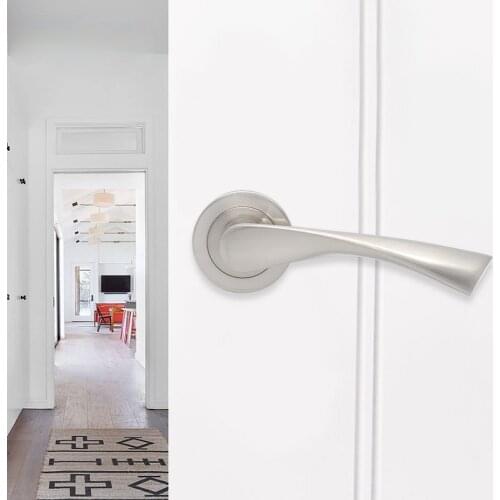Zinc Alloy Passage Door Lock European Mortise lock twisted Arc Shape Passage Door Aluminum Handle For Living room Aisle