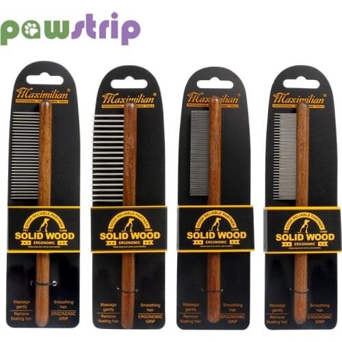Wood Pet Dog Comb Solid Wood Dogs Hair Remove Combs Cleaning Grooming Flea Combs for Dogs Cats Puppy Cleaning Tools Pet Supplies