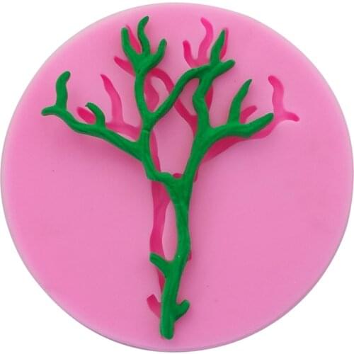 Branches Saplings tree shaped 3D Reverse sugar molding Food Grade silicone mould for chocolate cake decoration tools FT-0719