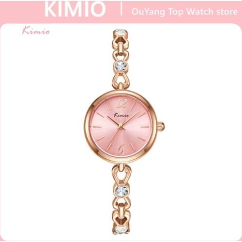 KIMIO 2021 Fashion Quartz Watch Designer Luxury Women Rosegold Luxury Ladies Wrist Square Fashion Skeleton Crystal Watch
