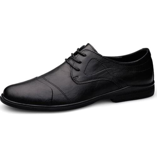 Cow Leather Mens Designer Shoes Genuine Leather Oxfords Shoes Men lace-up Male Business Formal Dress Size 37-46 Men