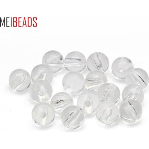 MEIBEADS 50pcs/bag 4/6/8mm Transparent Acrylic Plastic Round Beads DIY Loose Beads for Jewelry Accessories UF6101