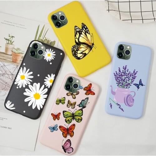 Butterfly Pink Cute Case For iPhone 11 8 Plus Case Back Cover Silicone For iPhone 7 Plus 8 6 6S 11 Pro Max XS XR X SE 2020 Funda