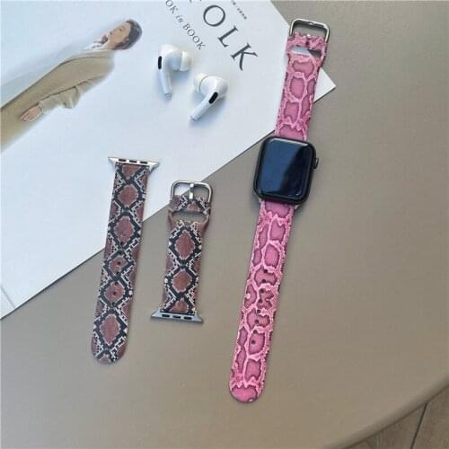 Fashion Python Pattern Soft tpu Wrist Loop Band Smart Strap for Apple Watch Series 6 5 4 3 2 1 SE