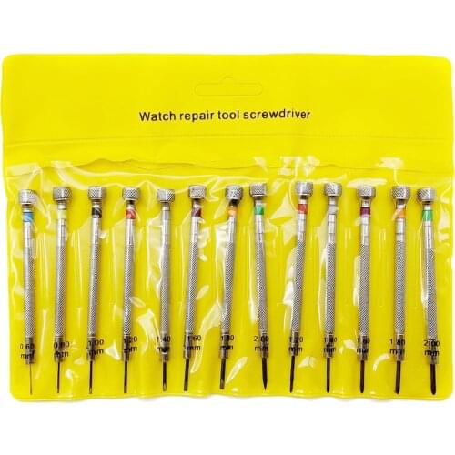 13Pcs Precision Jewelry Watch Repair Screwdriver Set Tool 0.6mm-2.0mm