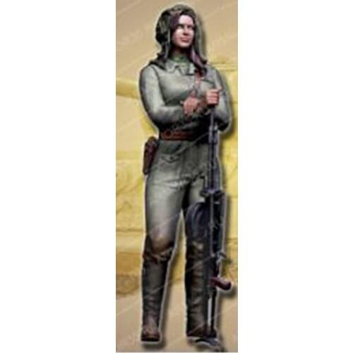 Unpainted Kit 1/16 120mm Tank girl War woman 120 mm Resin Figure miniature garage kit