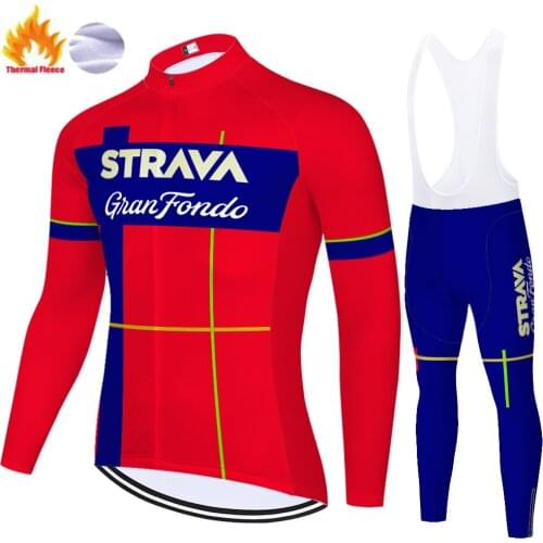 New team STRAVA maglia ciclismo uomo 20D gel pad cycling Pants Winter Thermal Fleece ropa de ciclismo hombre 2020 mtb
