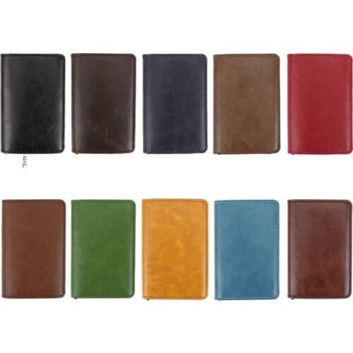 New Men Card Holder RFID Stainless Steel Credit Card Holder PU Leather Wallet Antitheft Men Wallets Automatic Slide Card Case